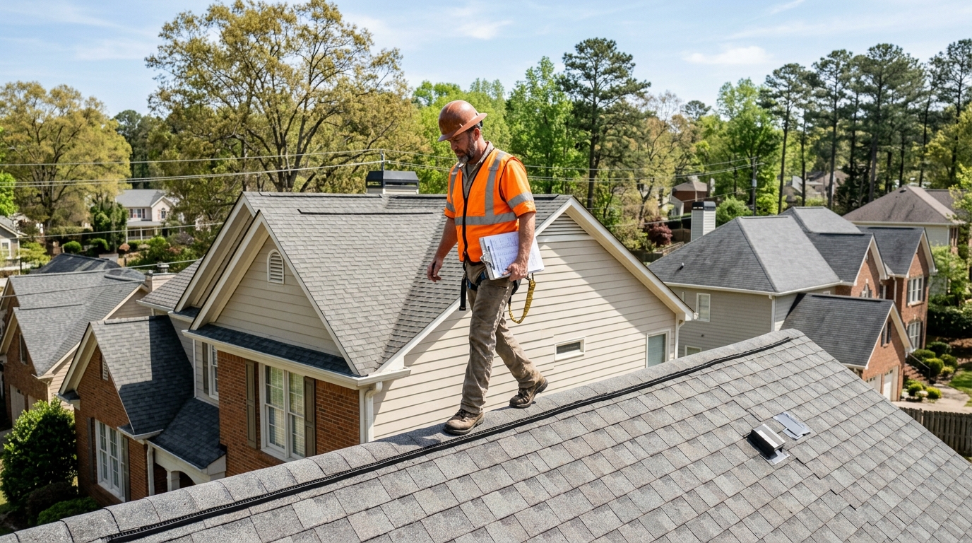 Georgia roofing inspector walking a Cobb County roof